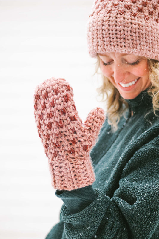Crochet Kit - Faux "Knit" Beanie + Mittens