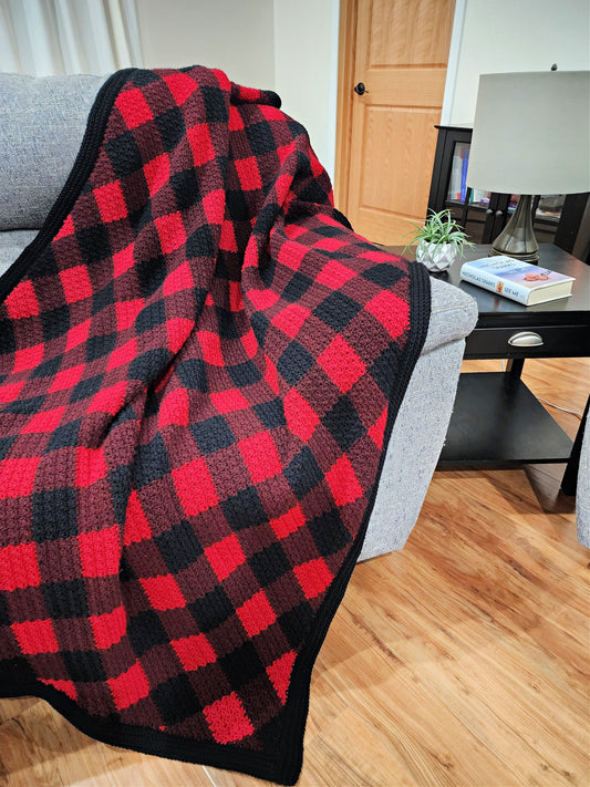 Crochet Kit - C2C Buffalo Plaid Blanket
