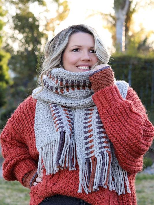 Crochet Kit - Embers Scarf Set