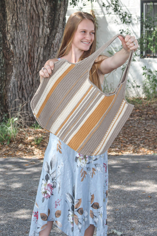 Crochet Kit - Striped Tote Purse