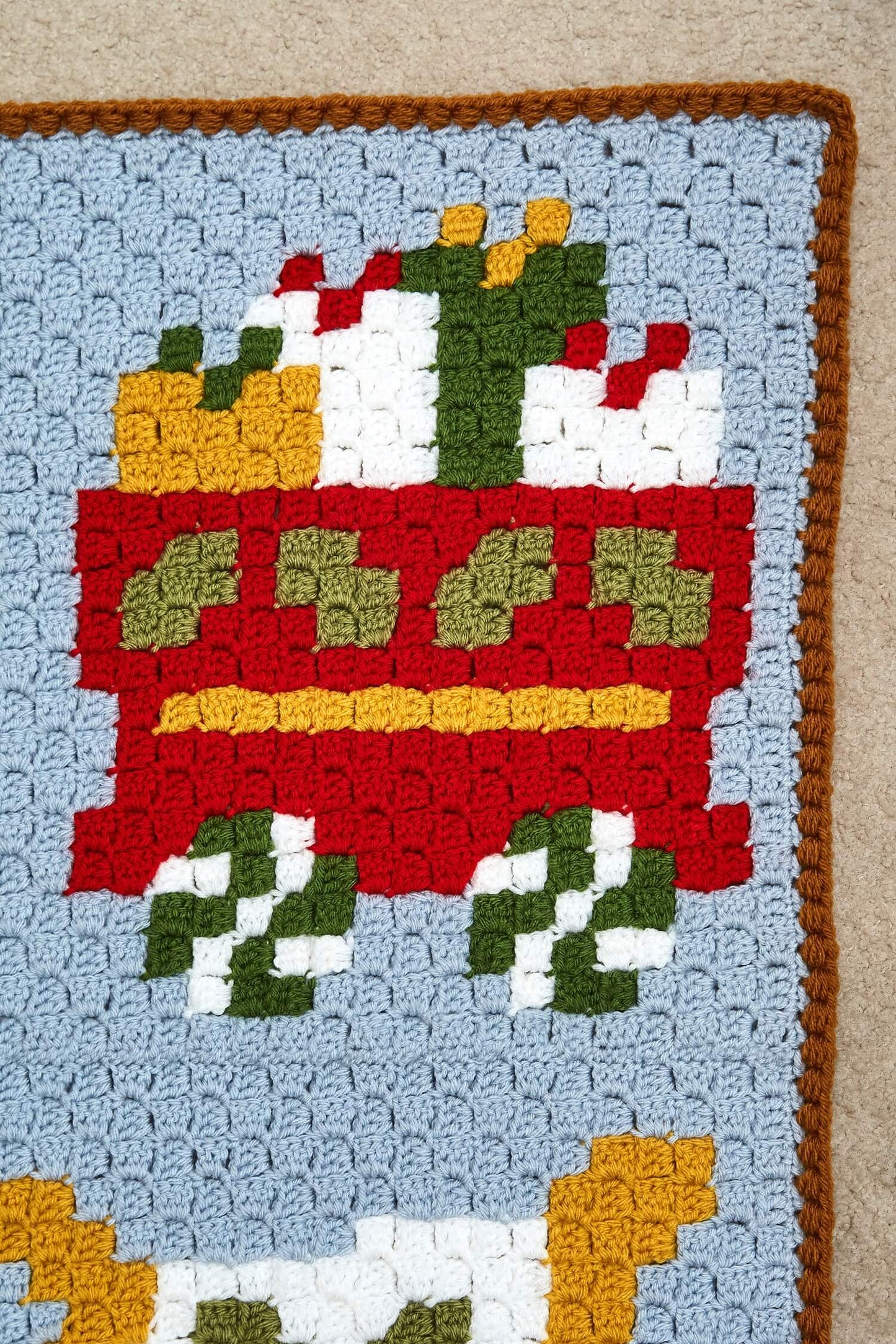 Crochet Kit - Christmas Train Throw