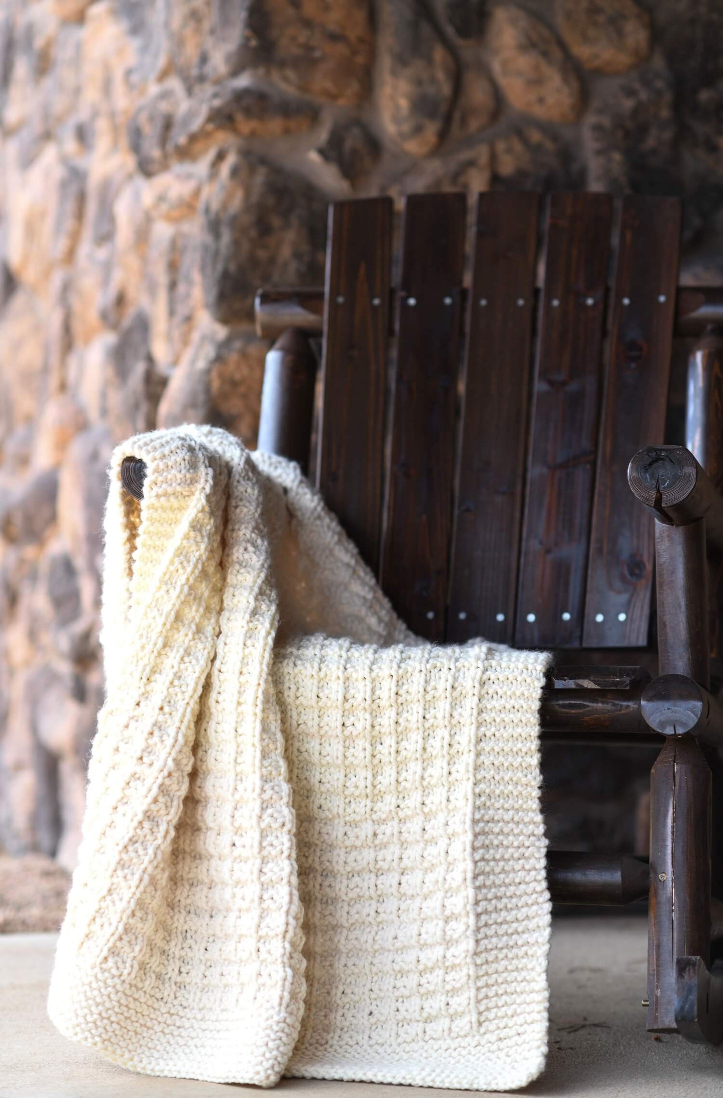 Knit Kit - Wintery Waffle Stitch Throw