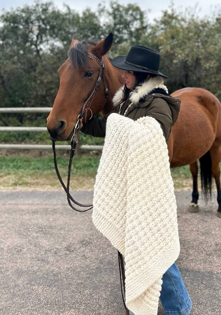 Knit Kit - Wintery Waffle Stitch Throw