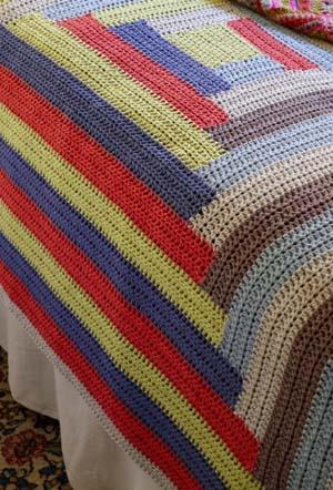 Crochet Log Cabin Afghan (Crochet)