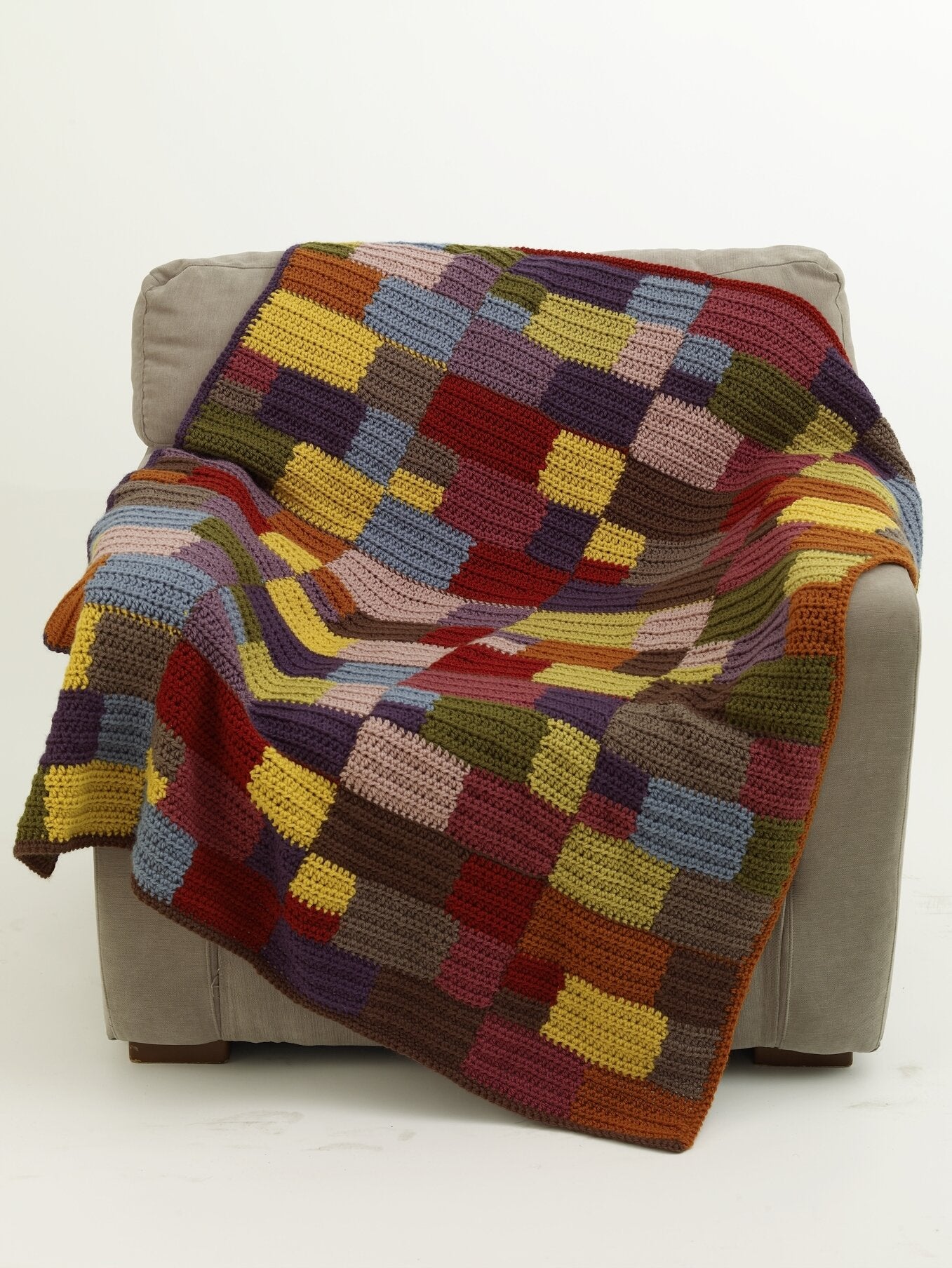 Crochet Patchwork Squares Blanket (Crochet)