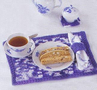 Crochet Placemat Coaster Napkin Ring Set Pattern (Crochet)