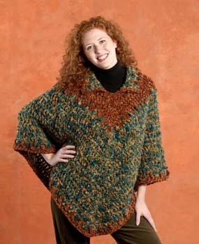 Crochet Suede Trim Poncho Pattern