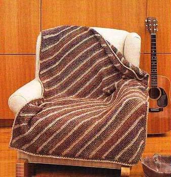 Diagonal Striped Throw Pattern (Crochet)