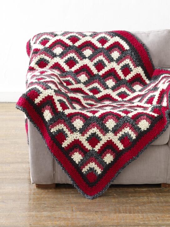 Graphic Squares Afghan (Crochet)