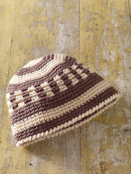 Neutral Easy Stripes Hat Pattern (Crochet)