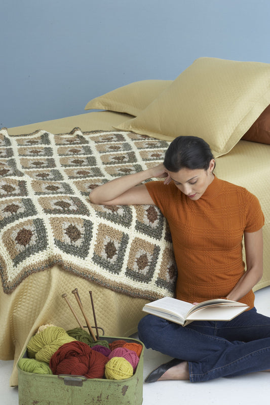 Neutrals Log Cabin Afghan Pattern (Crochet)