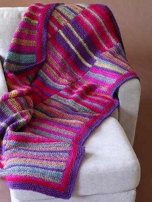 Three panel Striped Afghan Pattern (Crochet)