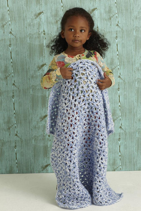 Tweedy V Stitch Baby Throw Pattern (Crochet)
