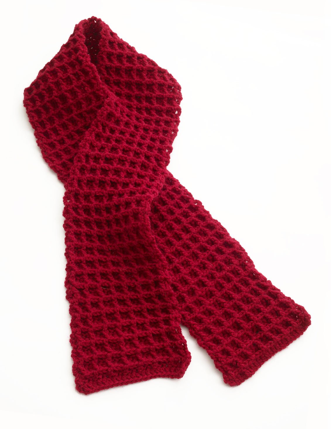Waffle Stitch Crochet Scarf