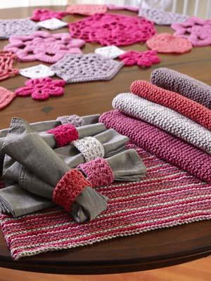 Knit Placemats and Crochet Napkin Rings (Knit-Crochet)