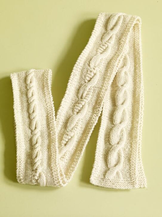 Aran Cable Scarf Pattern (Knit)
