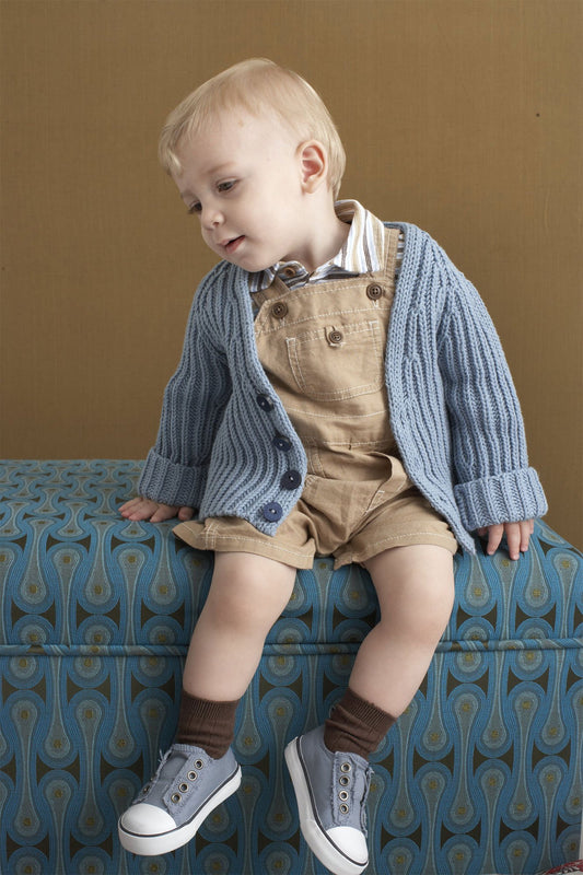 Brioche Stitch Baby Cardigan Pattern (Knit)