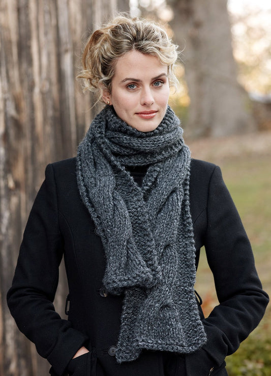 Cable Panel Scarf Pattern (Knit)