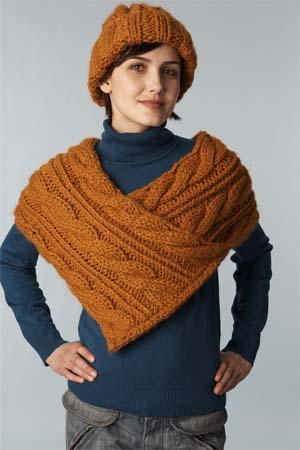 Cabled Wrap And Hat Pattern (Knit)