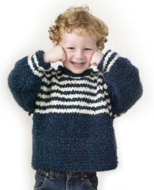 Childs Striped Yoke Pullover Pattern (Knit)
