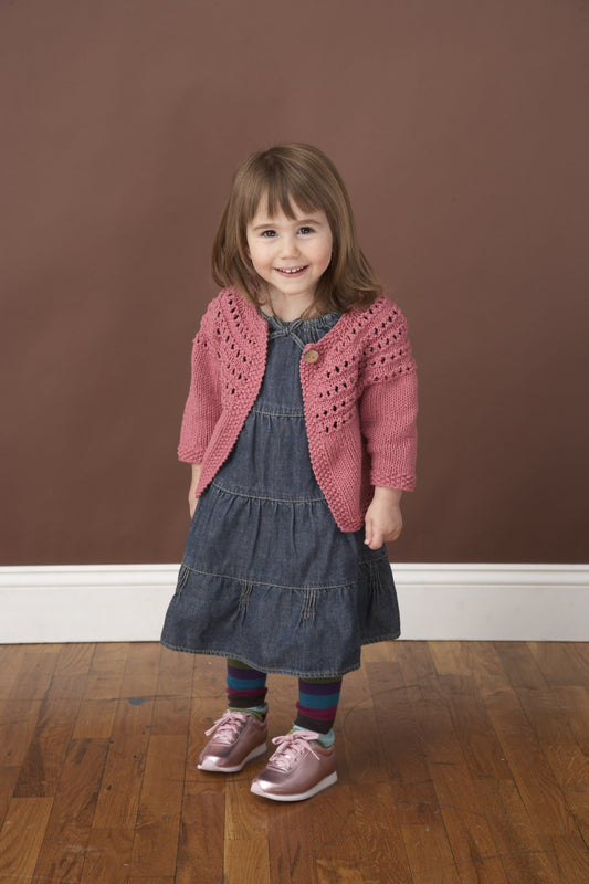Eyelet Yoke Cardigan Pattern (Knit)