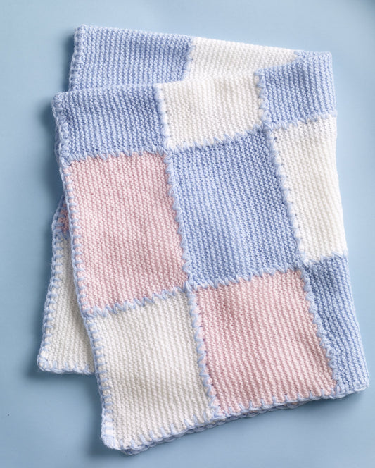 Faux Patchwork Baby Blanket Pattern (Knit)