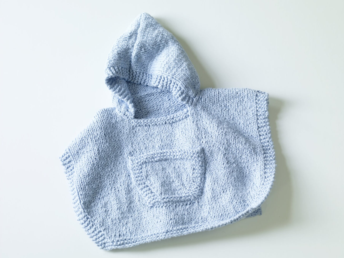 Hooded Baby Poncho Pattern (Knit)