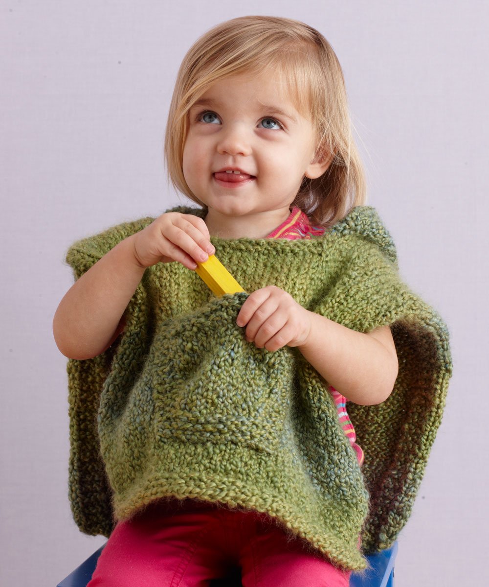 Hooded Baby Poncho Pattern (Knit)