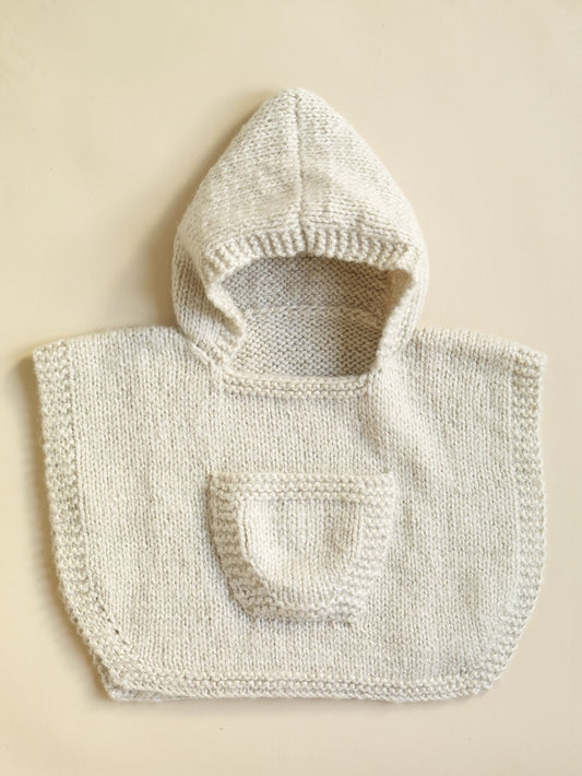 Hooded Baby Poncho Pattern (Knit)