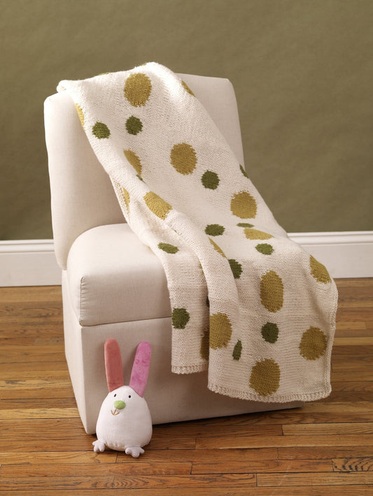 Intarsia Polka Dot Baby Blanket Pattern (Knit)
