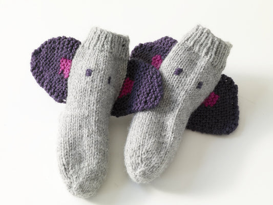 Knit Childs Elephant Socks Pattern (Knit)