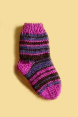 Knit Childs Striped Socks Pattern (Knit)