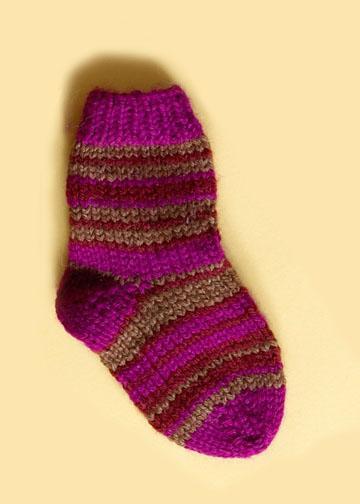 Knit Childs Striped Socks Pattern (Knit)