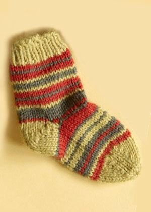 Knit Childs Striped Socks Pattern (Knit)