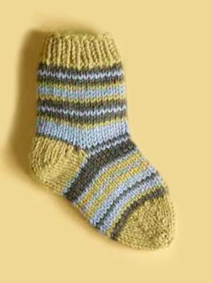 Knit Childs Striped Socks Pattern (Knit)