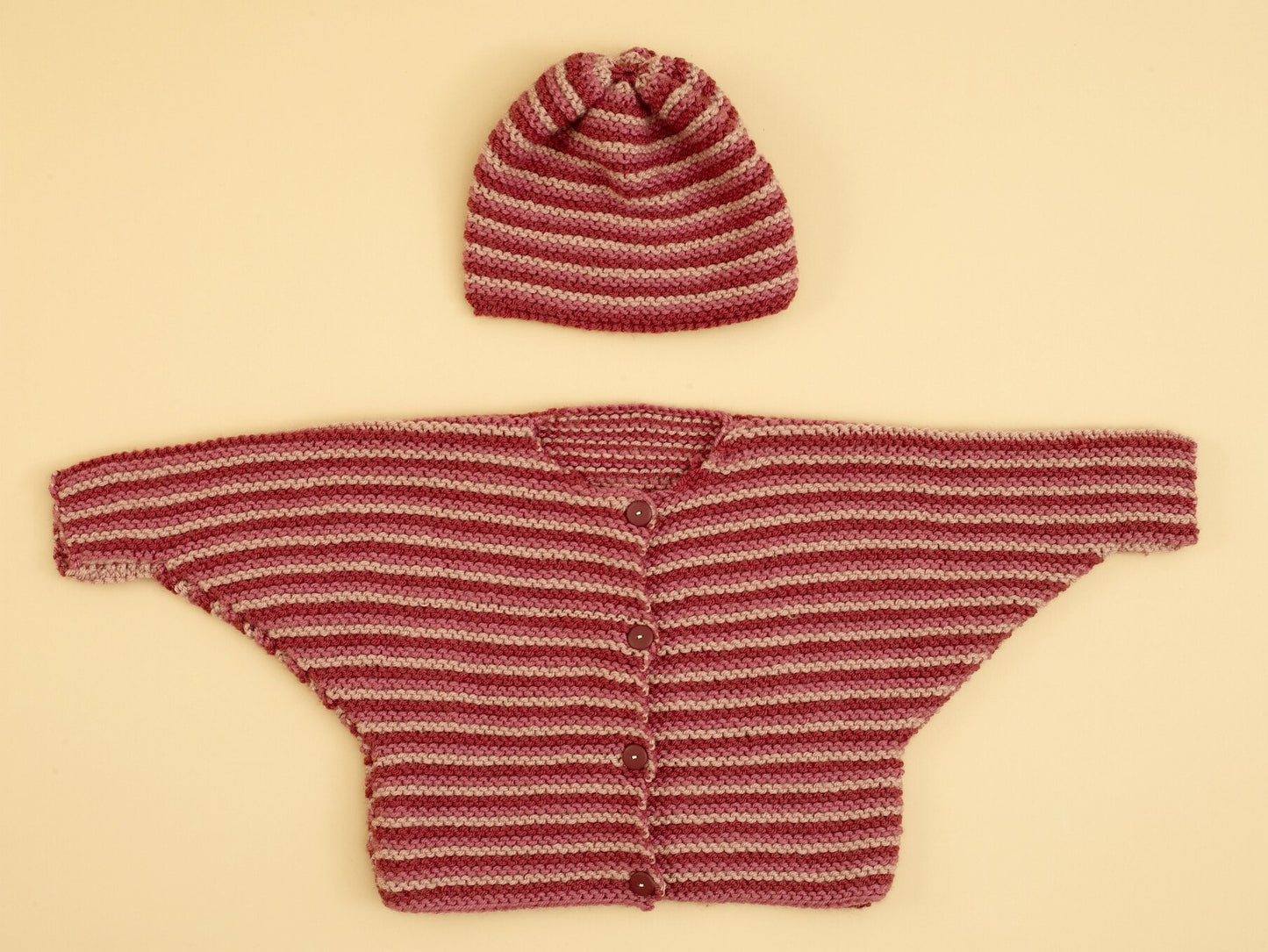 Knit Pink Bubblegum Baby Set Pattern (Knit)