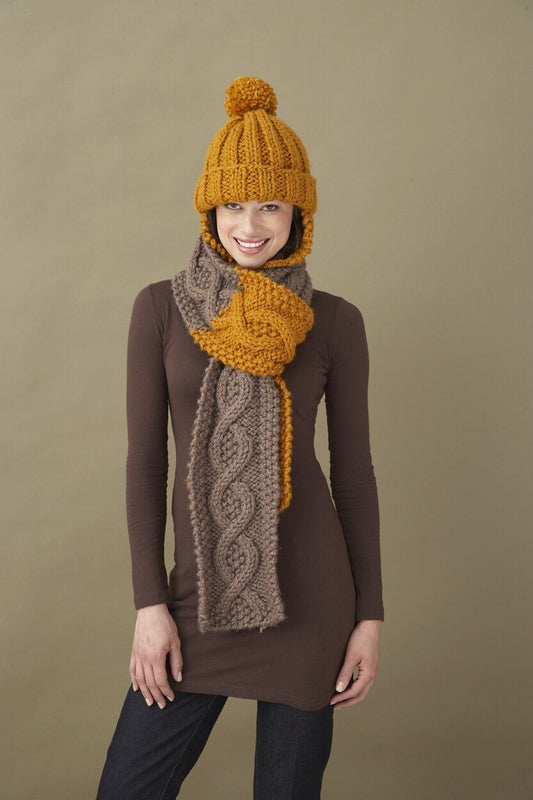 Knit Ribbed Earflap Hat Pattern (Knit)