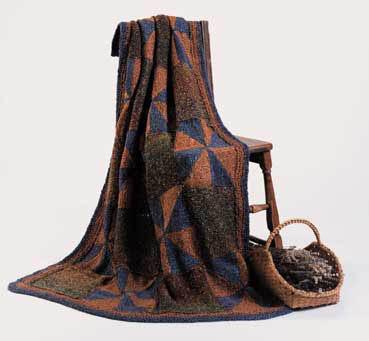 Knitted Homespun Broken Windmill Afghan Pattern (Knit)