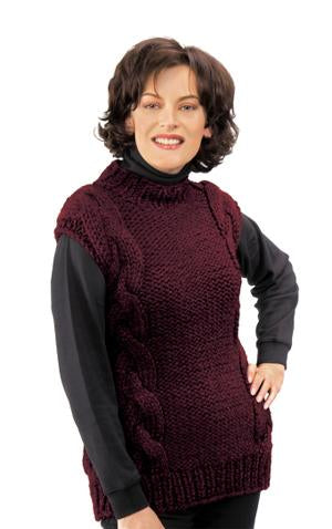 Knitted Sleeveless Cabled Mock Turtleneck Pattern (Knit)