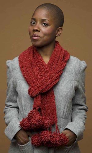 Pom pom scarf Pattern (Knit)