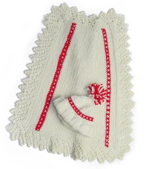 Queen of Hearts lace edged Newborn Blanket Pattern (Knit)