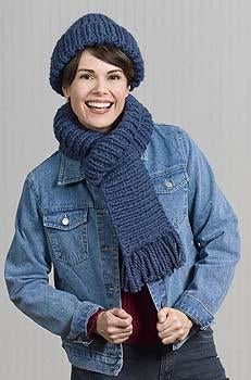 Ribbed Hat and Scarf Pattern (Knit)
