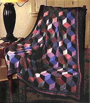 Tumbling Blocks Throw (Knit)
