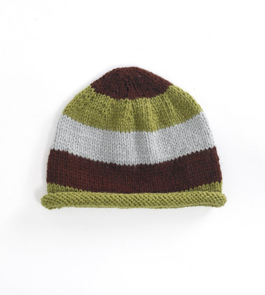 Wide Striped Cap Pattern (Knit)