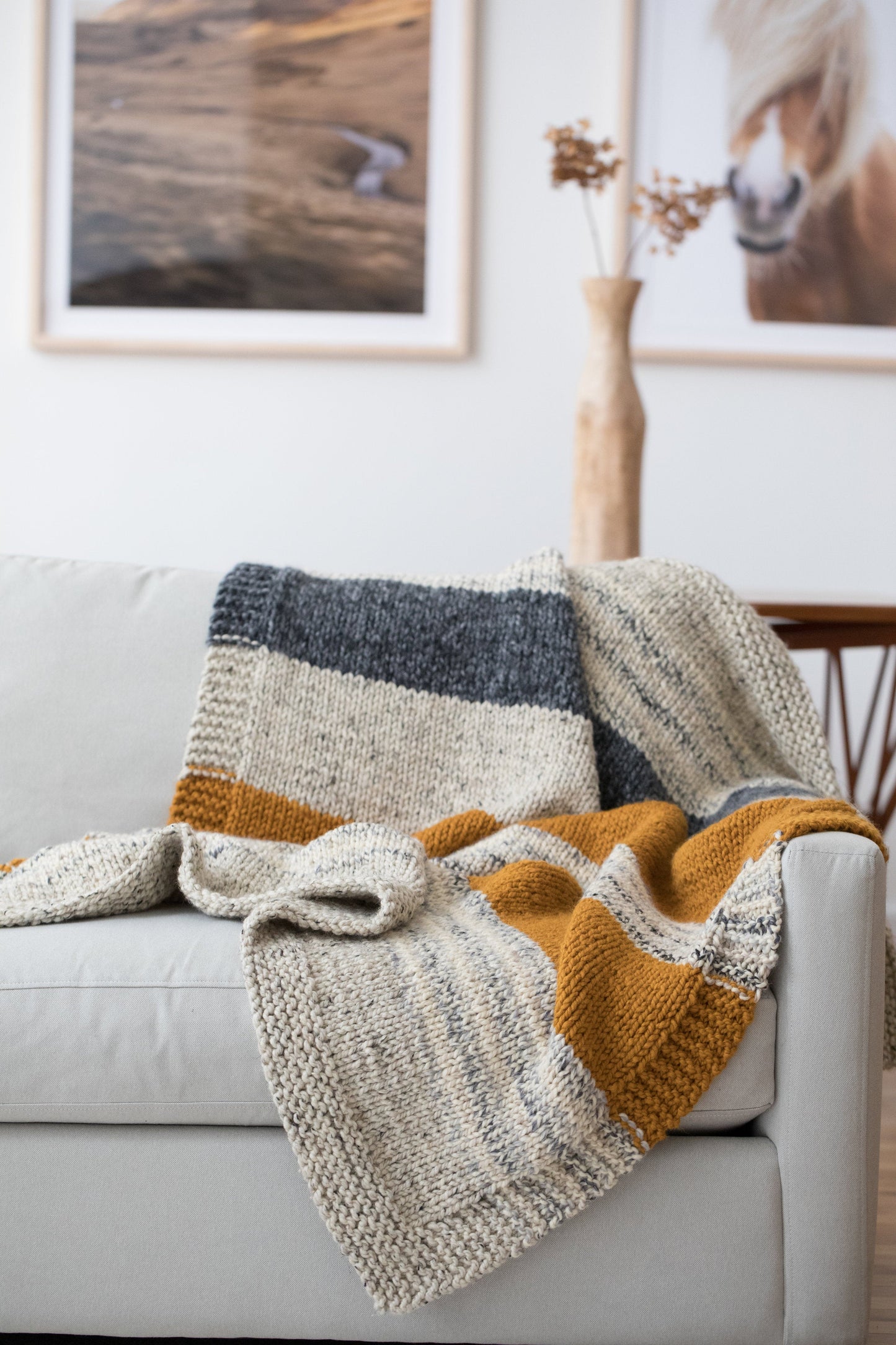 Simple Striped Afghan (Knit) - Version 3