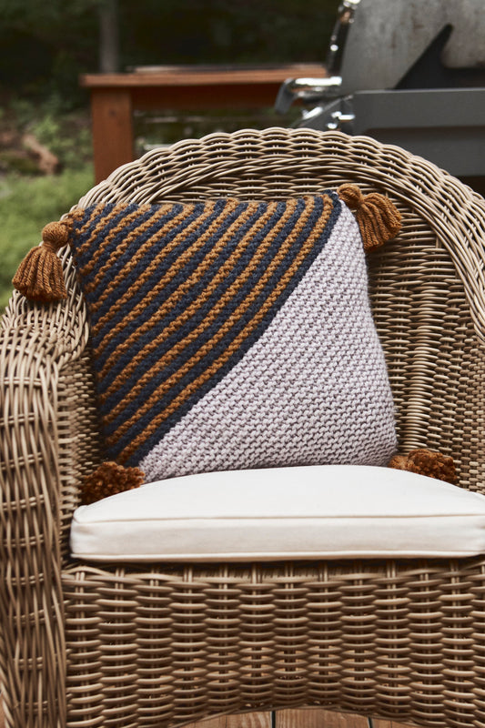 On the Bias Throw Pillow (Knit)