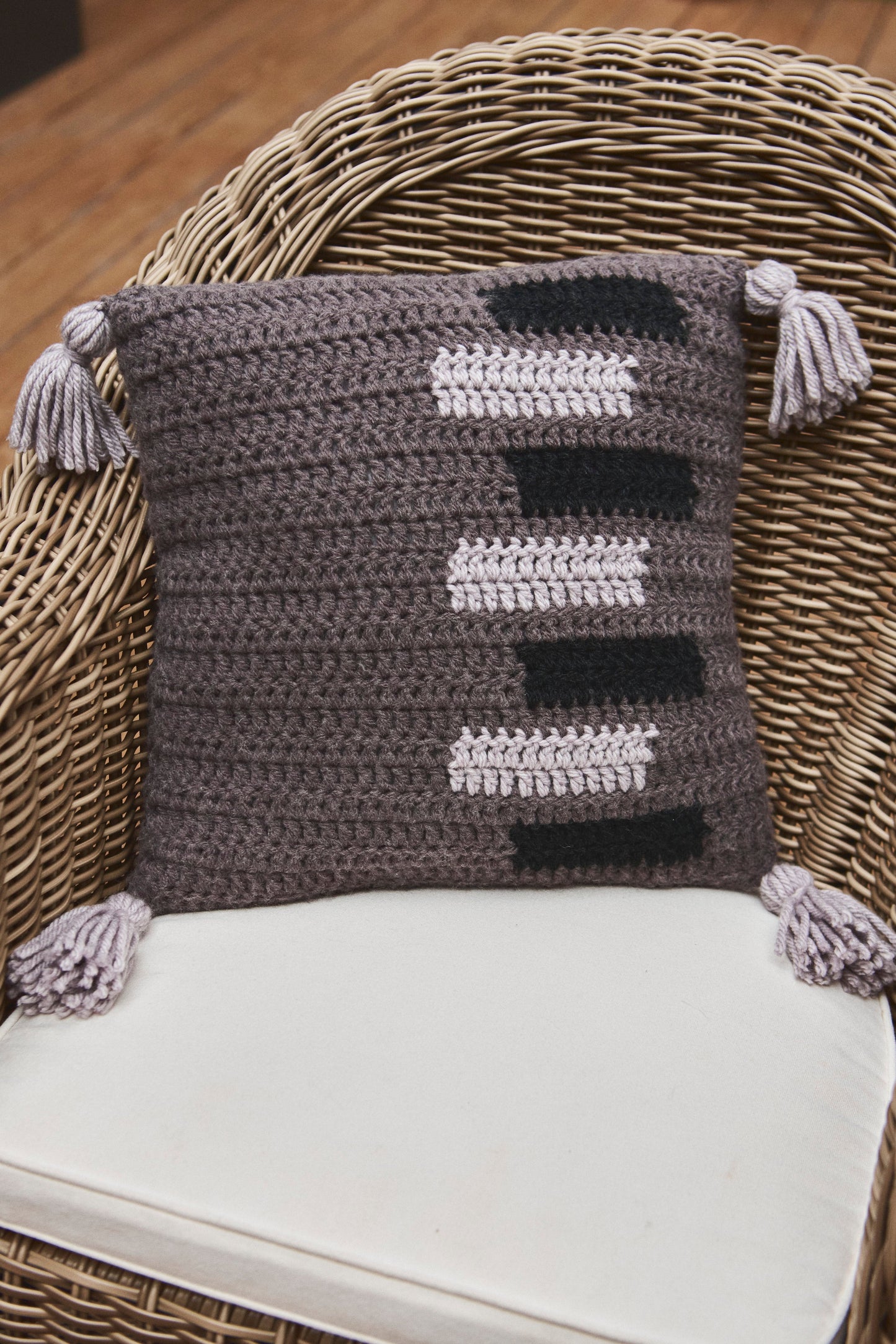 Sliding Doors Throw Pillow (Crochet)