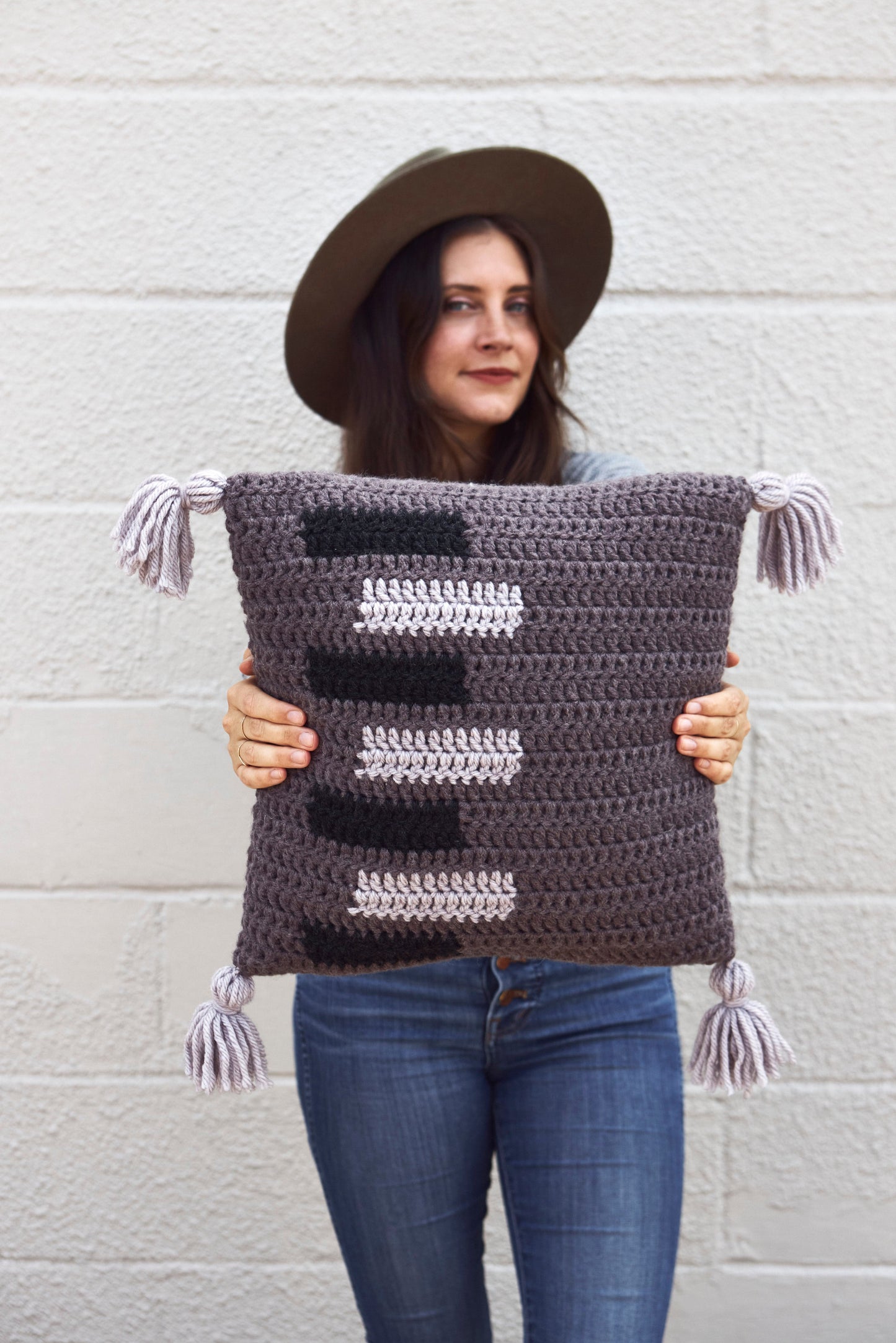 Sliding Doors Throw Pillow (Crochet)