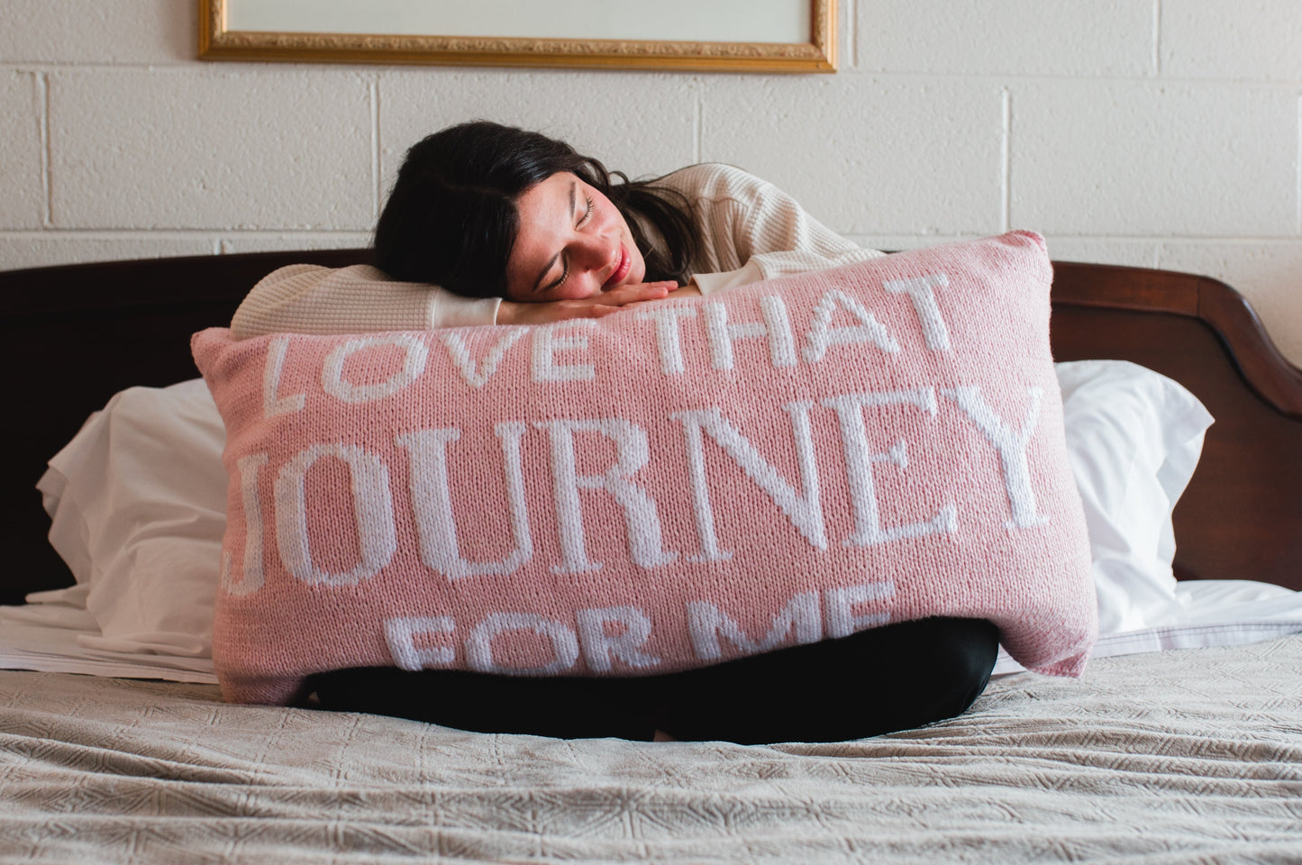 Love That Journey For Me Pillow (Knit)