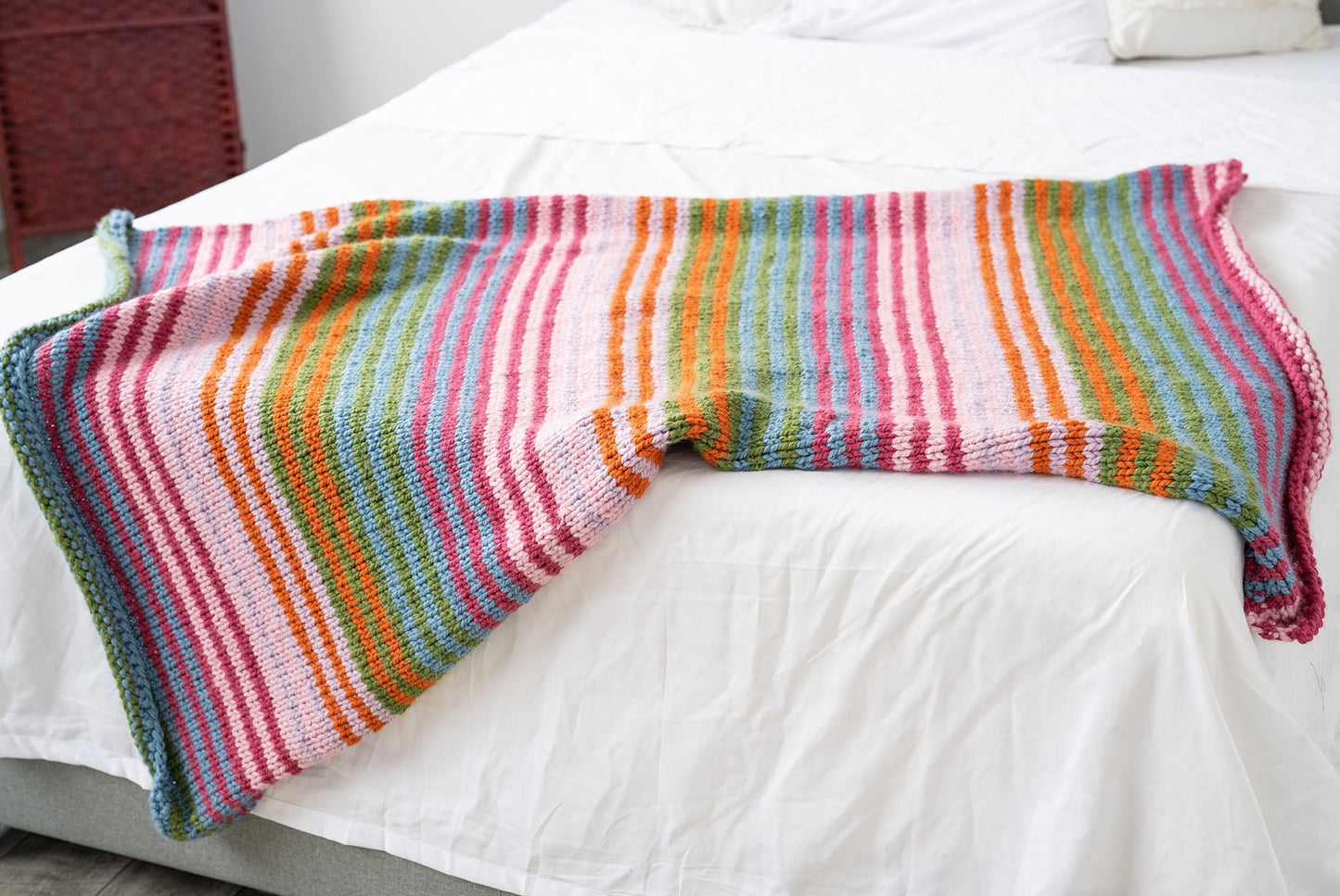 Mixed Stripe Throw (Knit)